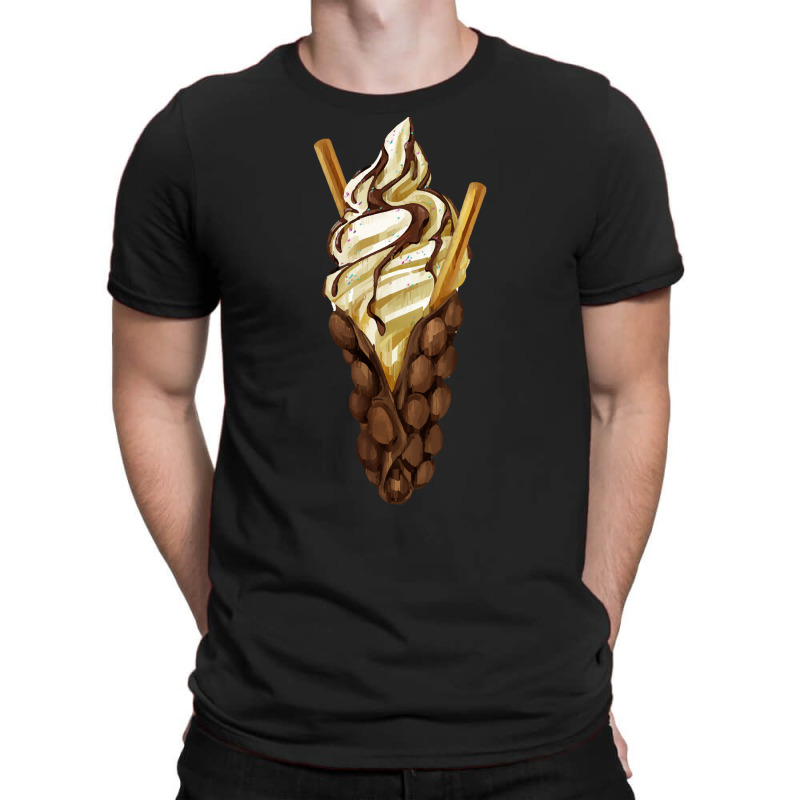 Bubble Waffle Ice Cream T  Shirt Egg Bubble Chocolate Waffle Vanilla I T-Shirt by difficultasian | Artistshot