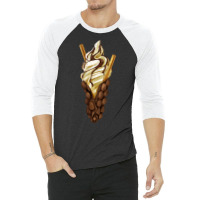 Bubble Waffle Ice Cream T  Shirt Egg Bubble Chocolate Waffle Vanilla I 3/4 Sleeve Shirt | Artistshot