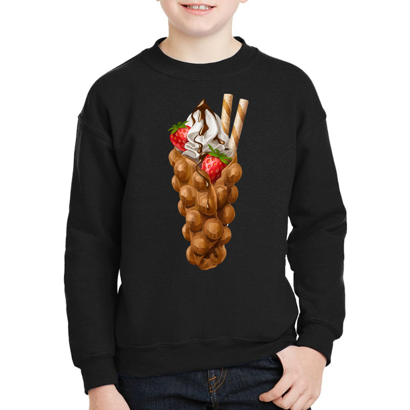 Bubble Waffle Ice Cream T  Shirt Egg Bubble Waffle Vanilla Ice Cream W Youth Sweatshirt by difficultasian | Artistshot