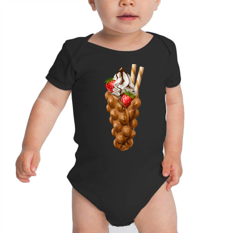 Bubble Waffle Ice Cream T  Shirt Egg Bubble Waffle Vanilla Ice Cream W Baby Bodysuit by difficultasian | Artistshot