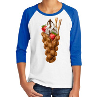 Bubble Waffle Ice Cream T  Shirt Egg Bubble Waffle Vanilla Ice Cream W Youth 3/4 Sleeve | Artistshot