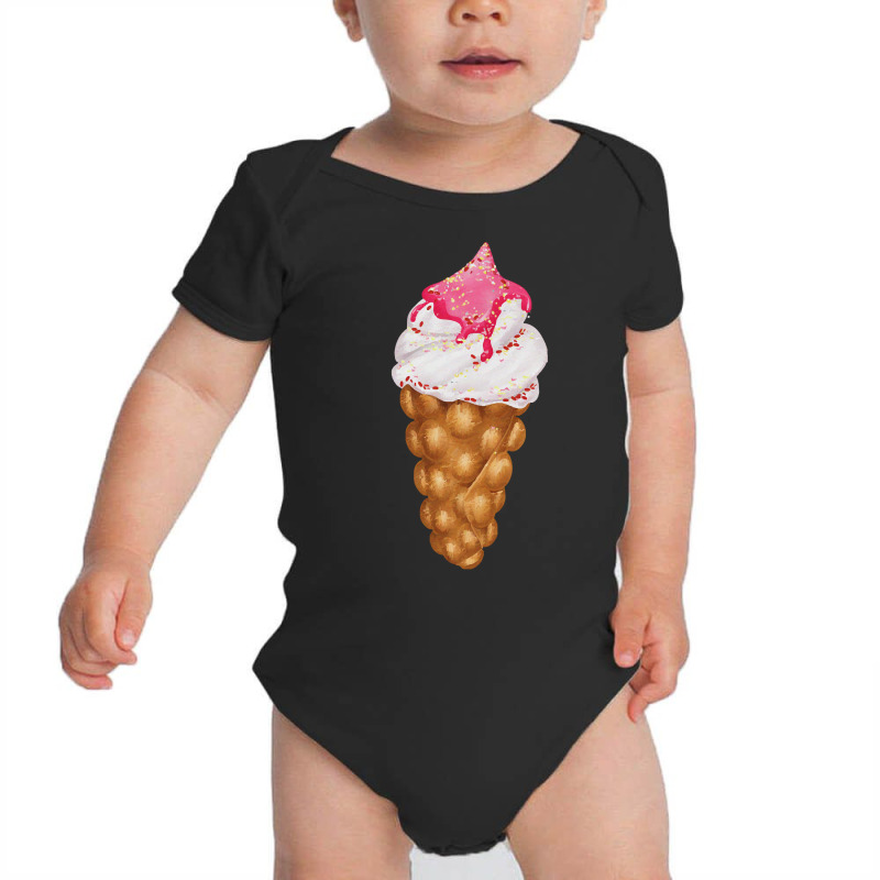 Bubble Waffle Ice Cream T  Shirt Egg Bubble Waffle Vanilla Ice Cream W Baby Bodysuit by difficultasian | Artistshot