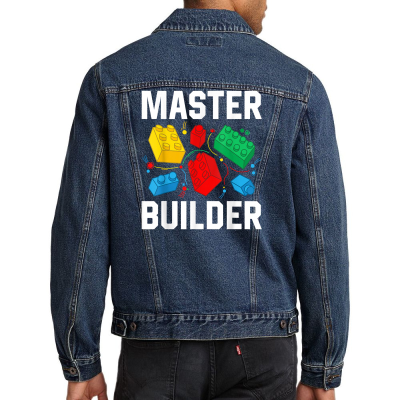 Master Builder Kids Building Blocks Brick Toy Master Builder T Shirt Men Denim Jacket | Artistshot