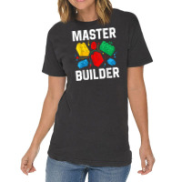 Master Builder Kids Building Blocks Brick Toy Master Builder T Shirt Vintage T-shirt | Artistshot