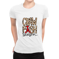 Craw Fish Season Leopard Print Love Crawfishee Ladies Fitted T-shirt | Artistshot