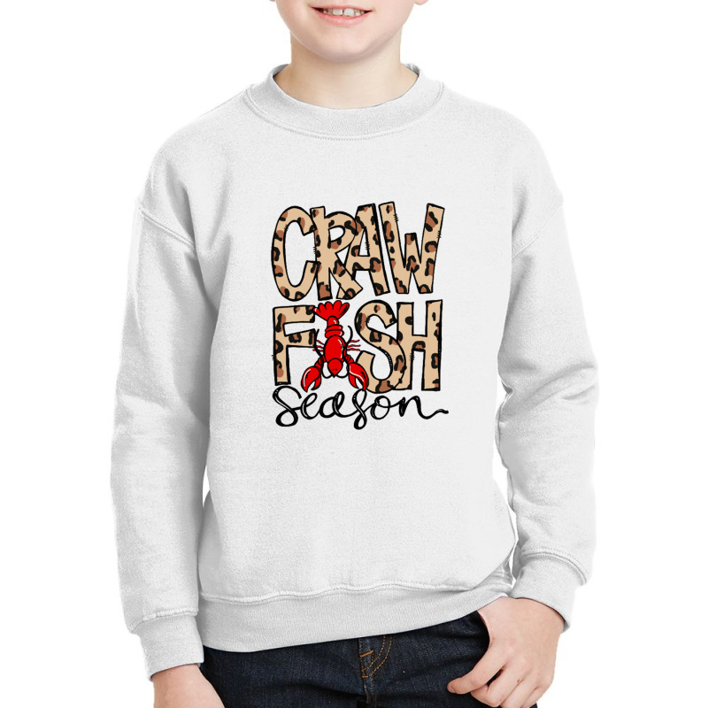 Craw Fish Season Leopard Print Love Crawfishee Youth Sweatshirt by saterseim | Artistshot