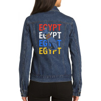 Egypt Cat Ladies Denim Jacket | Artistshot