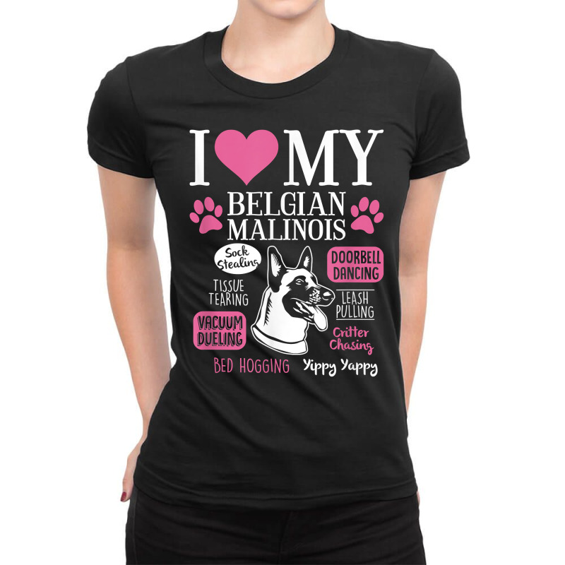 Dog Anatomy Of A Belgian Malinois T Shirt Ladies Fitted T-Shirt by adrienskradski | Artistshot