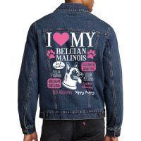 Dog Anatomy Of A Belgian Malinois T Shirt Men Denim Jacket | Artistshot