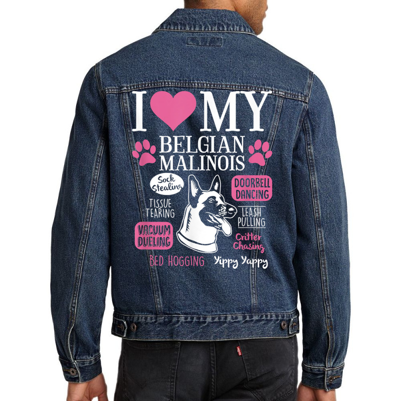 Dog Anatomy Of A Belgian Malinois T Shirt Men Denim Jacket by adrienskradski | Artistshot