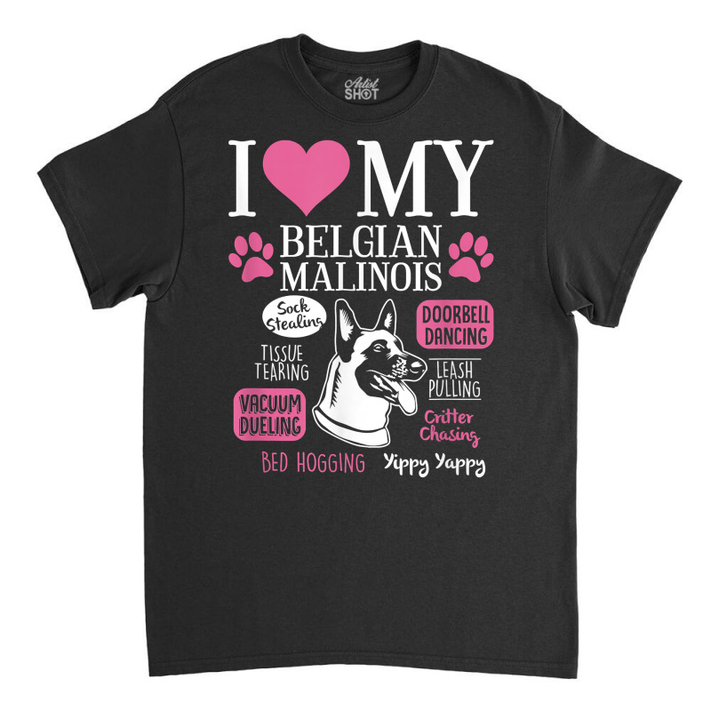 Dog Anatomy Of A Belgian Malinois T Shirt Classic T-shirt by adrienskradski | Artistshot