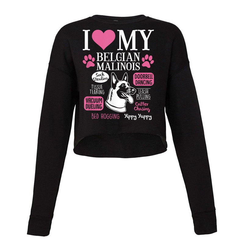 Dog Anatomy Of A Belgian Malinois T Shirt Cropped Sweater by adrienskradski | Artistshot