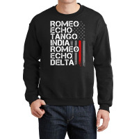 Firefighter Retirement, Thin Red Line Retired Phonetic Code T Shirt Crewneck Sweatshirt | Artistshot