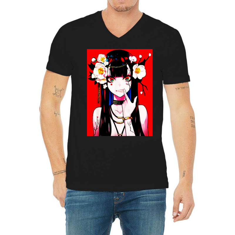 Anime Girl Japanese Aesthetic V-neck Tee | Artistshot