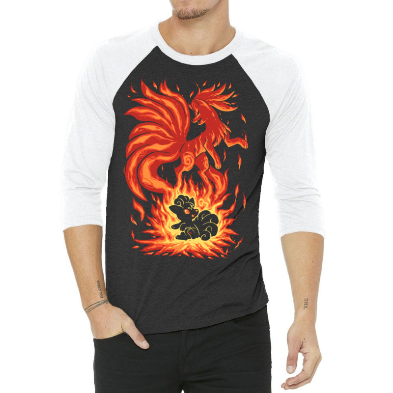 The Flame Tailed Fox Within 3/4 Sleeve Shirt | Artistshot