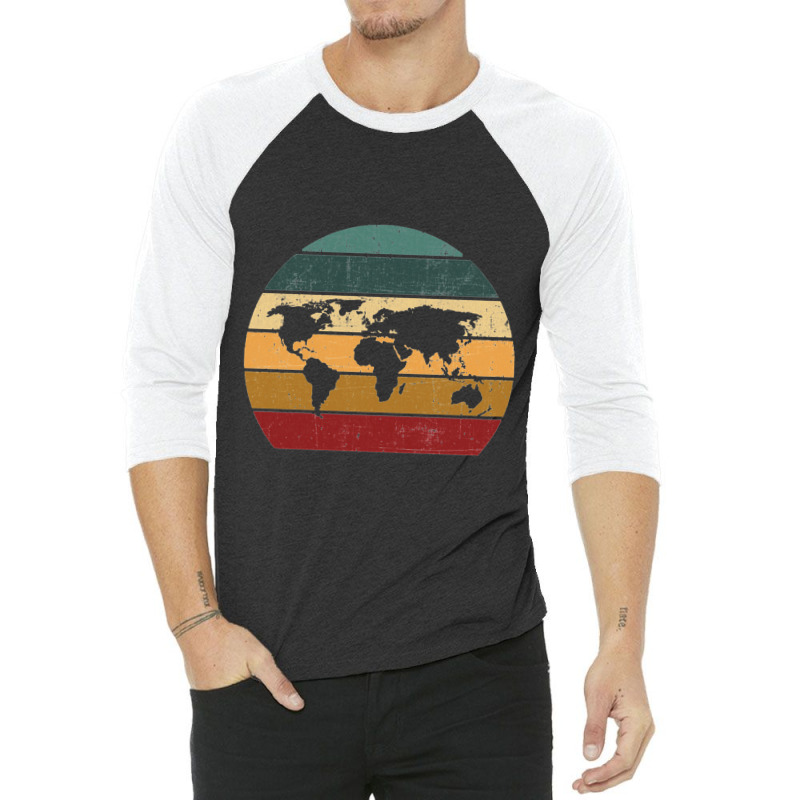 Cartography Retro Map   Geography Geographer Cartographer 3/4 Sleeve Shirt | Artistshot