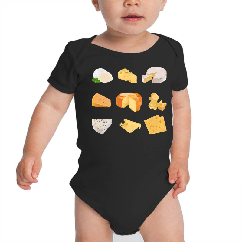 Different Types Of Cheese T  Shirt3 D Cheese Variety    Mozarella, Swi Baby Bodysuit by thymeartiste | Artistshot