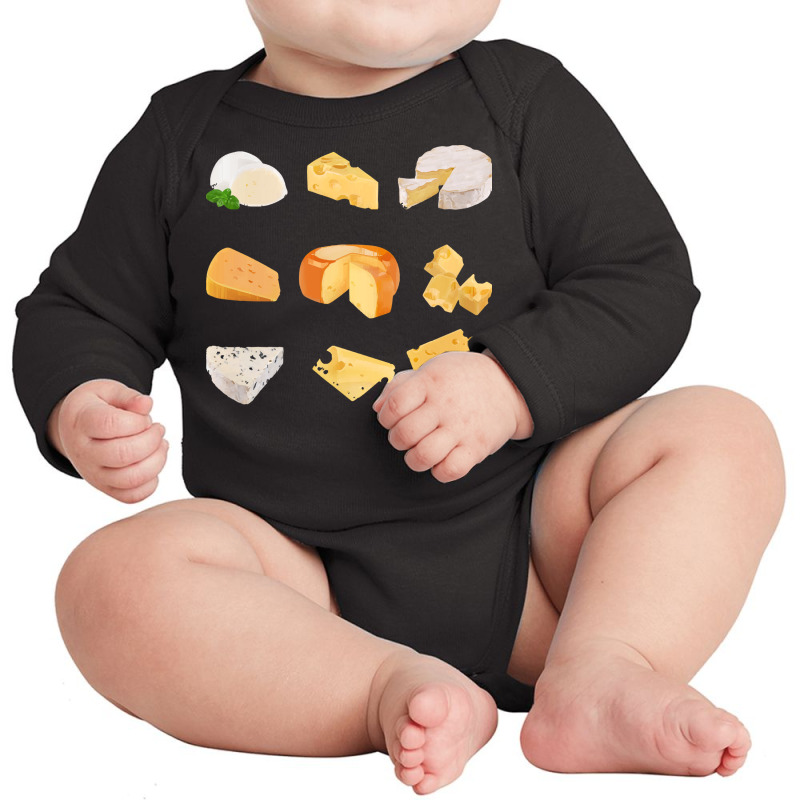 Different Types Of Cheese T  Shirt3 D Cheese Variety    Mozarella, Swi Long Sleeve Baby Bodysuit by thymeartiste | Artistshot