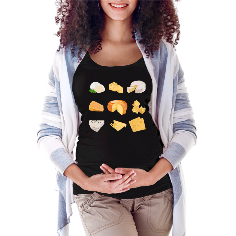 Different Types Of Cheese T  Shirt3 D Cheese Variety    Mozarella, Swi Maternity Scoop Neck T-shirt by thymeartiste | Artistshot