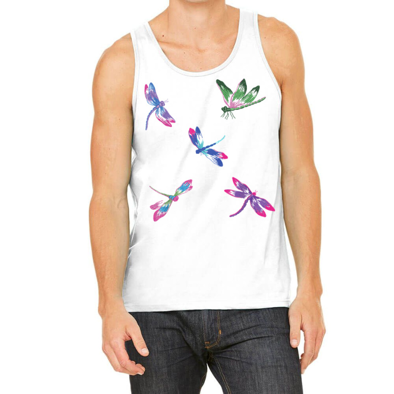 Dragonflies Machine Embroidery T Shirt Tank Top | Artistshot