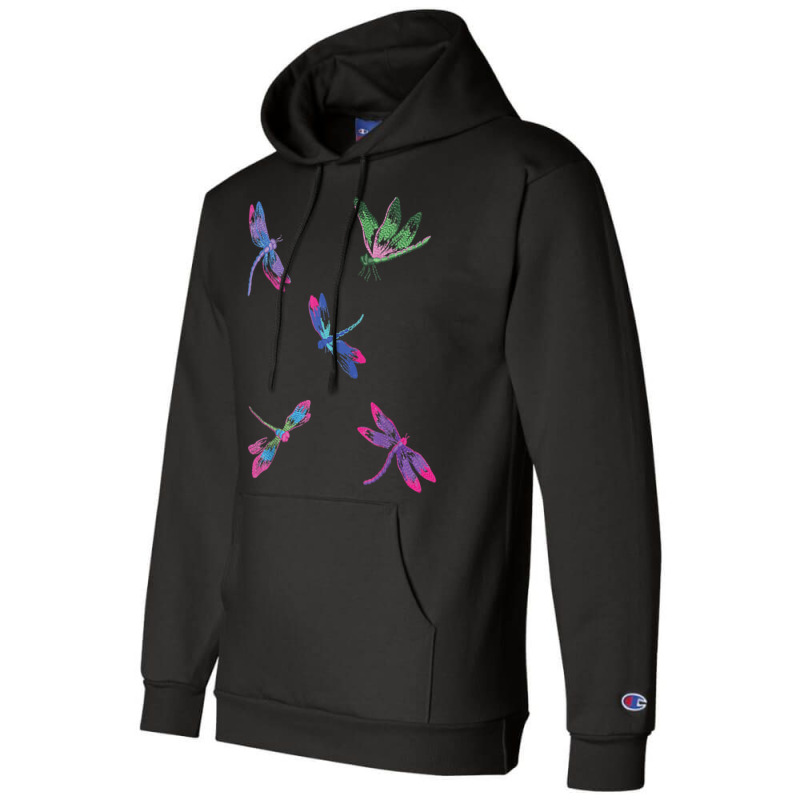 Dragonflies Machine Embroidery T Shirt Champion Hoodie | Artistshot