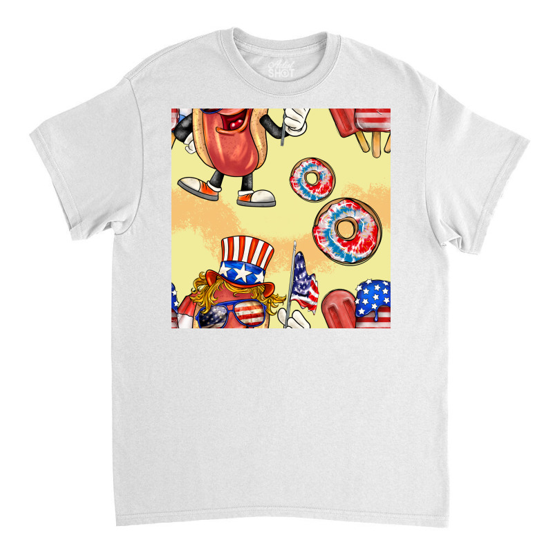 Patriotic Hotdog Ice Cream Donat Classic T-shirt by BundleAndBundleShop | Artistshot