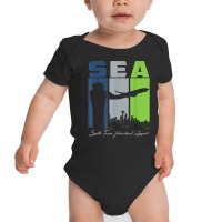 Sea Seattle Tacoma International Airport Seatac Retro Art T Shirt Baby Bodysuit | Artistshot