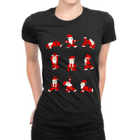 Funny Santa Christmas Yoga Positions Ladies Fitted T-shirt | Artistshot