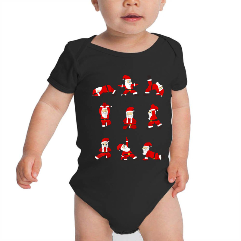 Funny Santa Christmas Yoga Positions Baby Bodysuit by saterseim | Artistshot