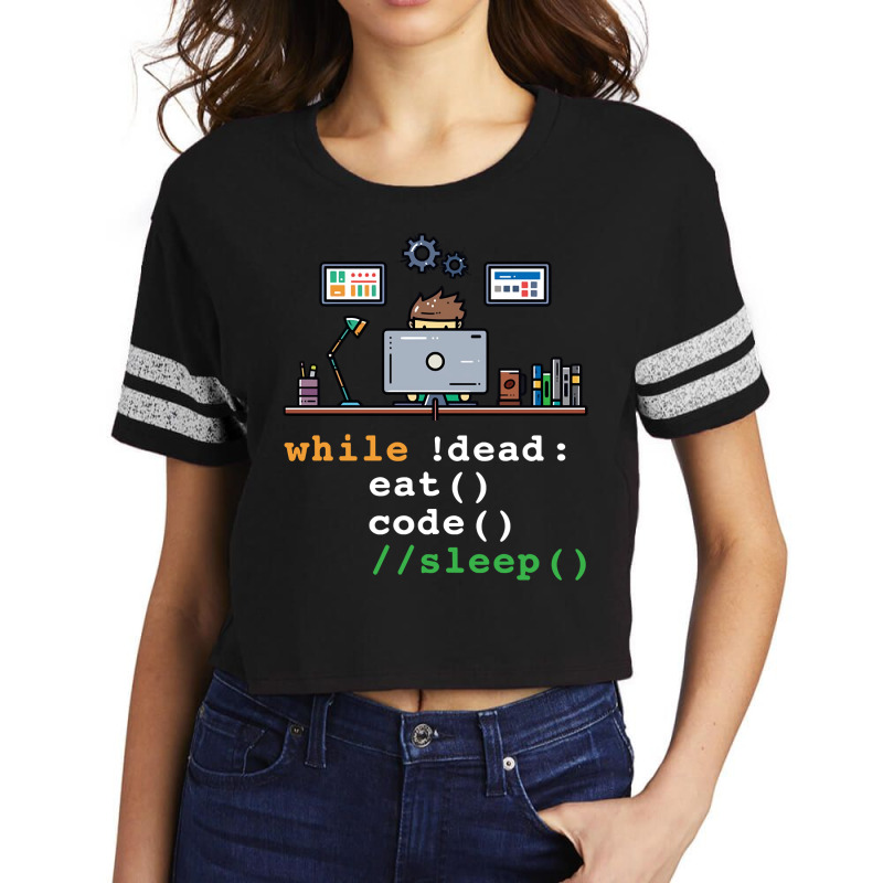 While Dead Eat Code Sleep Programmer Pullover Hoodie Scorecard Crop Tee by shoaibmolleda | Artistshot