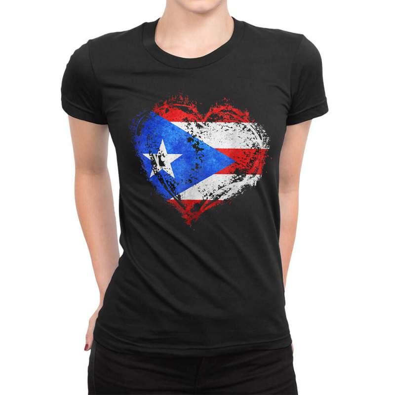 Puerto Rican Flag Vintage Puerto Rico Heart Valentines Day T Shirt Ladies Fitted T-shirt | Artistshot