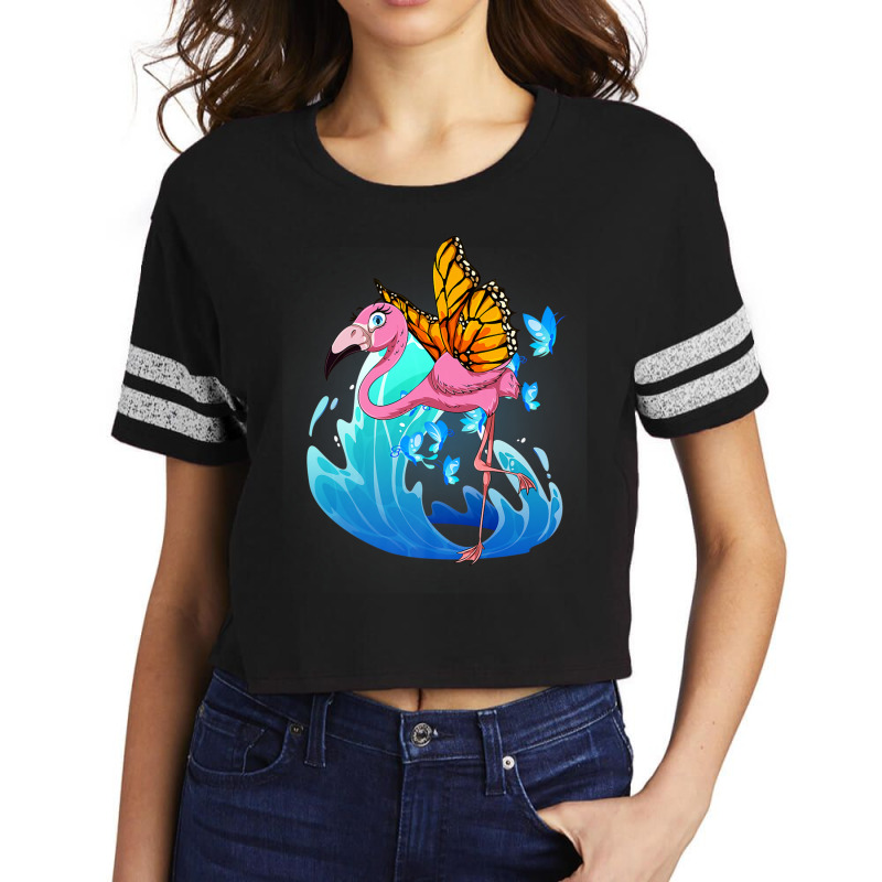 Flamingo Exotic Bird Lover Insect Zoo Animal Butterfly Pink Flamingo Scorecard Crop Tee by criticizematter | Artistshot