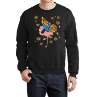 Flamingo Fantasy Butterfly Exotic Bird Animal Insect Pink Flamingo Crewneck Sweatshirt | Artistshot