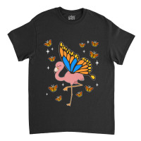 Flamingo Fantasy Butterfly Exotic Bird Animal Insect Pink Flamingo Classic T-shirt | Artistshot