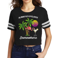 Flamingo 5 O'clock Somewhere Drinking Flamingo Scorecard Crop Tee | Artistshot