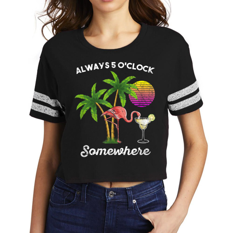 Flamingo 5 O'clock Somewhere Drinking Flamingo Scorecard Crop Tee by urethrapricey | Artistshot