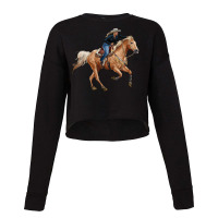 Horse Body With Cowgirl Cropped Sweater | Artistshot