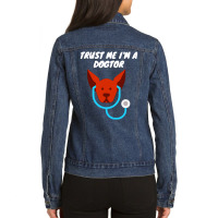 Funny Trust Me I'm A Dogtor Medical Ladies Denim Jacket | Artistshot