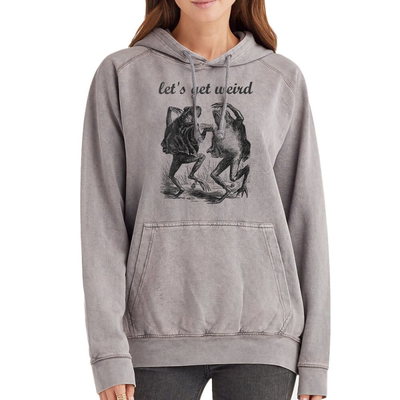 Womens Let's Get Weird Dancing Frogs Drugs Fairy Tale Strange Dream V Vintage Hoodie | Artistshot