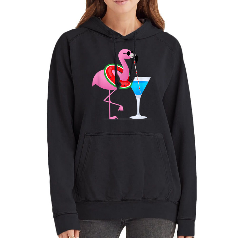 Flamingo Flamingo Drink Hello Summer Time Funny For Kids Vintage Hoodie by criticizematter | Artistshot