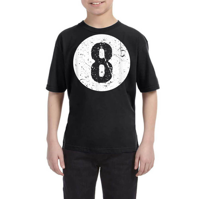 Vintage Faded 8 Ball Billiards Player Design T Shirt Youth Tee | Artistshot