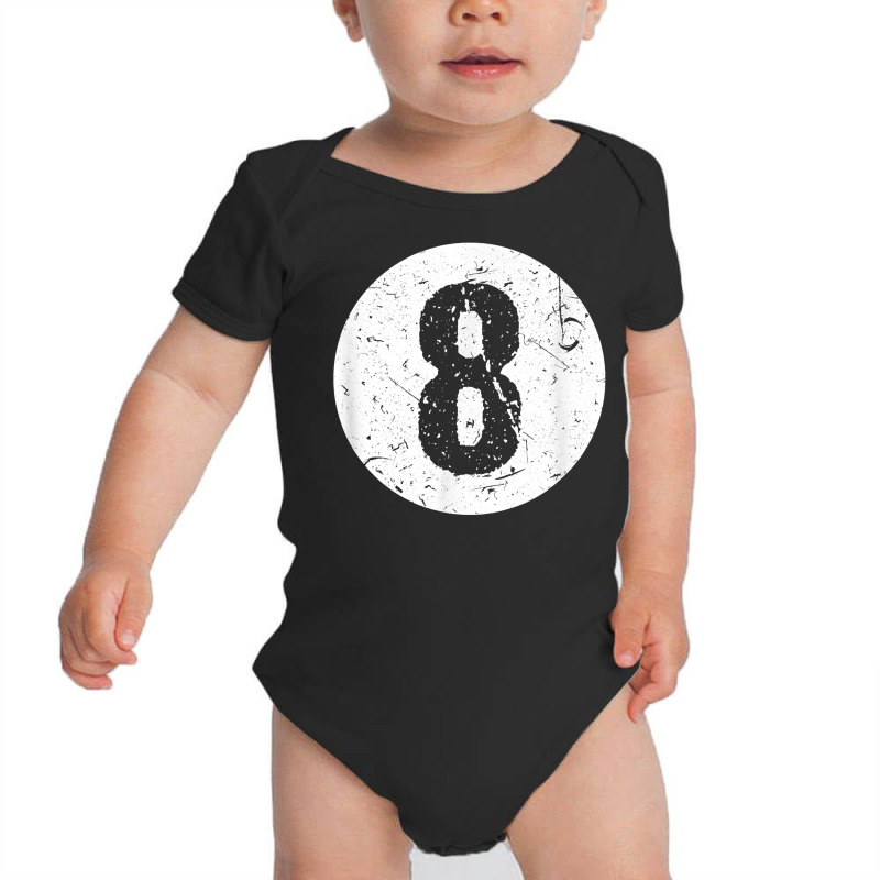 Vintage Faded 8 Ball Billiards Player Design T Shirt Baby Bodysuit | Artistshot