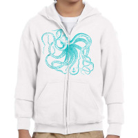 Vintage Octopus Cool Retro Marine Biologist Ocean Sea Life Tank Top Youth Zipper Hoodie | Artistshot