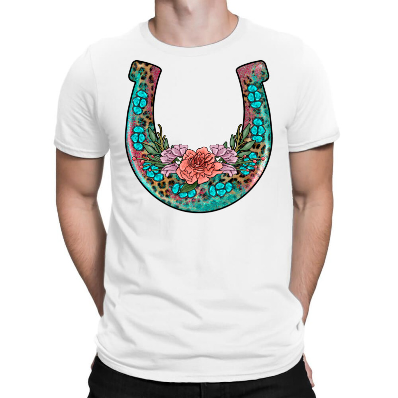 Leopard Glitter Gemstone Horseshoe T-shirt | Artistshot