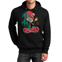 Flamingo Flamingo Skeleton Flower Retro Funny Crazy Drinking Flamingo Unisex Hoodie | Artistshot