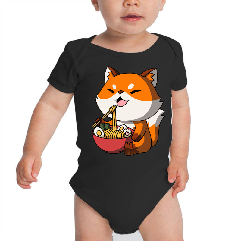 Fox Ramen Life T  Shirt Kawaii Anime Fox Asian Noodles Japanese Ramen Baby Bodysuit by quarreleducated | Artistshot