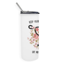 Womens Keep Your Rosaries Off My Ovaries Pro Choice Feminist Quote Tan Skinny Tumbler | Artistshot