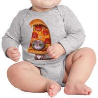 Cool,cat,kitten,pizza,drawing Long Sleeve Baby Bodysuit | Artistshot