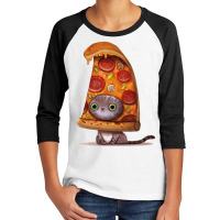 Cool,cat,kitten,pizza,drawing Youth 3/4 Sleeve | Artistshot