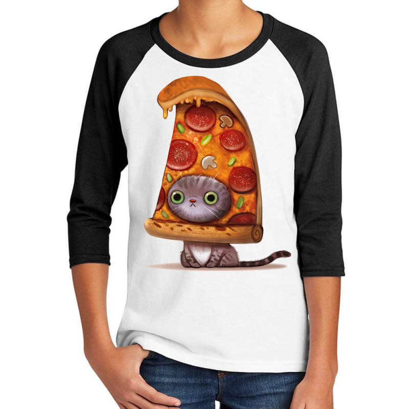 Cool,cat,kitten,pizza,drawing Youth 3/4 Sleeve by pertama | Artistshot